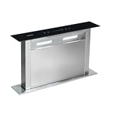 Klarstein Downdraft Cappa Aspirante, Cappa Cucina Con Flusso d'Aria 485m³/h, 4 Modalità di Aspirazione della Ventola, a Incasso con Modalità Ricircolo Opzionale, Sottopensile Timer