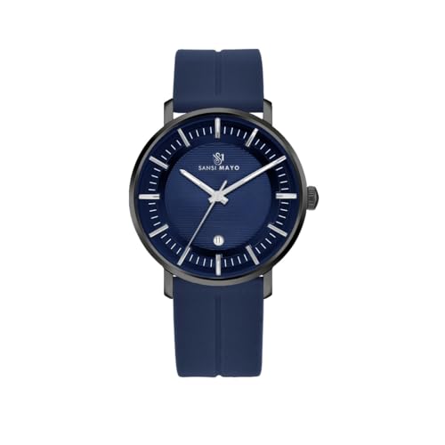 Image of Analog Watch for Men with Silicone Band | Magnetic Lock Strap | Japanese Quartz Movement | Water Resistant | Formal & Casual Wristwatch Gift