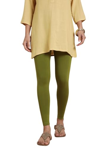 Image of TWIN BIRDS Super Stretchable Cotton Elasthane Fabric Ankle Length Leggings for Women