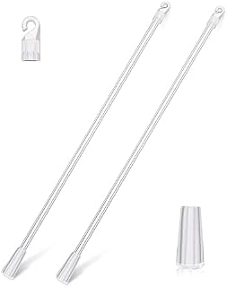 Grevosea 2 Pieces Blind Wand for Window Blinds, Vertical Blinds Replacement Stick Clear Plastic Blind Opener Stick Blind Stick with Hooks and Grips Rod for Vertical & Wood & Cordless Blinds 12 Inches