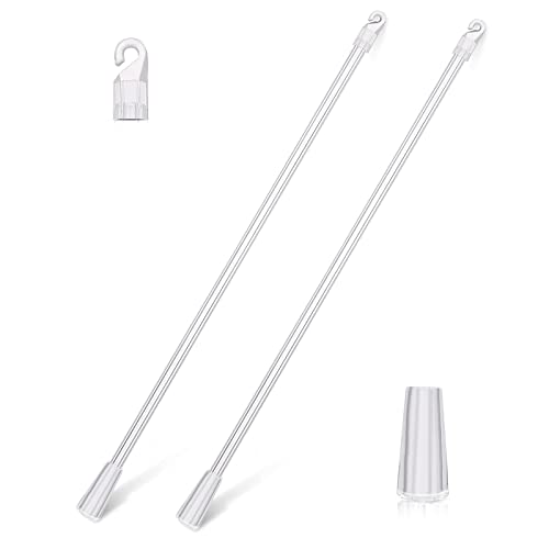 Grevosea 2 Pieces Blind Wand For Window Blinds, Vertical Blinds Replacement Stick Clear Plastic Blind Opener Stick Blind Stick With Hooks And Grips Rod For Vertical & Wood & Cordless Blinds 12 Inches #TOP19