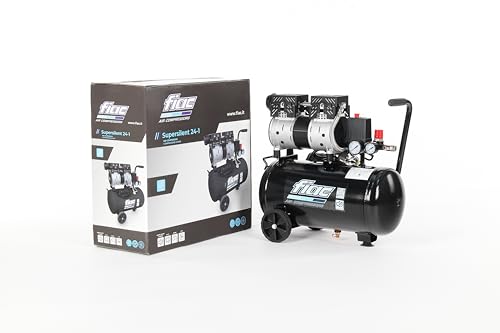 FIAC Geräuscharmer Mobiler Luftkompressor SUPERSILENT 24, Ölfrei, Maximaler Druck 8 Bar, 1 PS, 24-Liter-Tank, Geräuschpegel 58 dB LpA