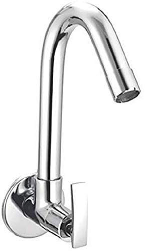 LAYSAN Soft Sink Cock for Kitchen Sink 360 Degree Rotating with Foam Flow, Brass Tap with Chrome Finish Full Brass tap for Kitchen Sink taps with Free Flange and Teflon Tape