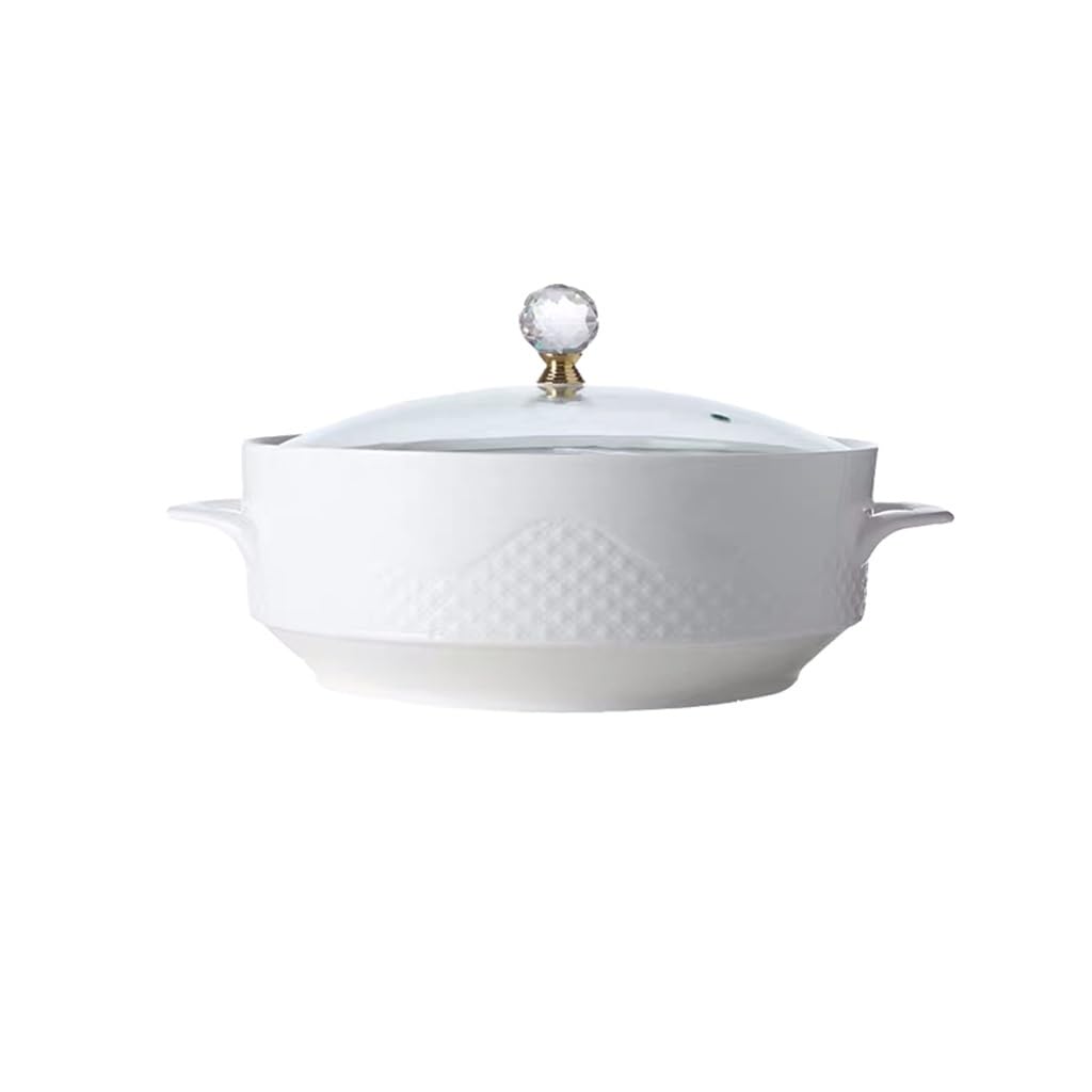 XYIANG Soup Bowl Creative Nordic Household Ceramic Soup Bowl With Covered Ear Bowl Large Bowl Instant Noodle Bowl Japanese Soup Tableware Deep Bowls (A Large)