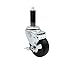 Hard Rubber Swivel Expanding Stem Caster w/3" x 1.25" Black Wheel and 7/8" Stem & Top Locking Brake - 275 lbs Capacity/Caster - Service Caster Brand