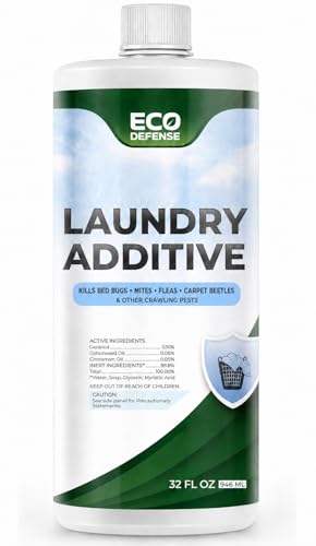 Eco Defense Bed Bug, Mite & Flea Treatment Laundry Additive Mite Killer & Bed Bug Detergent Plant-Based, Child & Pet Friendly Laundry Solution