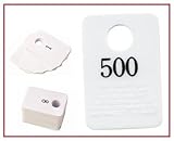 Plastic Coat Room Check Hanger Tags 1 - 500 Series of Numbers, -1 Pack Only- (1-100)