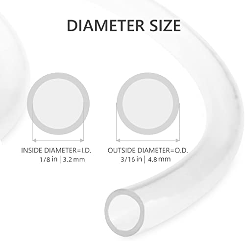 Image of Eastrans 10ft x 1 /8 inch Clear Vinyl Tubing, Flexible Plastic Hybrid PVC Tubing | BPA Free and Non Toxic, UV / Chemical Resistant, Lightweight