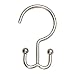 Zenna Home SS88ALBN, NeverRust Aluminum Double Shower Hooks, Nickel