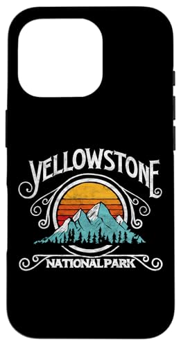 Vintage Yellowstone National Park Retro Mountains Design Custodia per iPhone 16 Pro