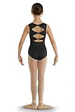 Bloch Dance Girls Gladiolus Bow Back Tank Leotard, Black, 12