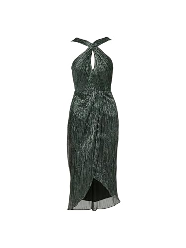 Image of Adrianna Papell Women's Halter Crinkle Metallic Dress