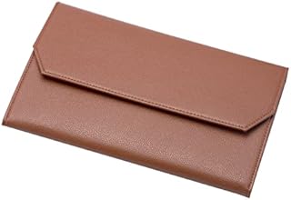 12 Brown Fountain Pen Case PU Leather Organizer Bag Portfolio, Waterproof Canvas Pen Display Holder with Divider Slot