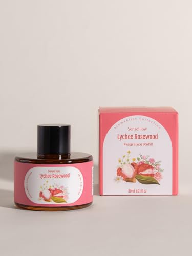 SenseFlow Essential Oils 30ml - 100% Pure Aromatherapy Oil Refill for Diffuser SF101/SF101S, for Home, Office, Hotel, Relaxation - Lychee Rosewood