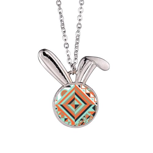 Collier lapin géométrique losange vert aux finitions joaillerie
