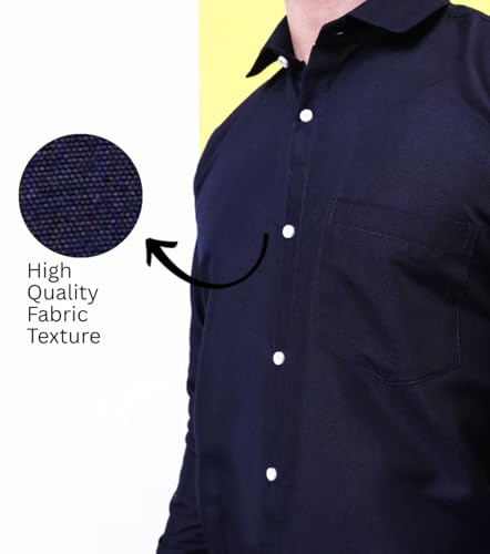 Image of CONTRARY Men's Pure Cotton Solid Stylish Casual & Formal Wear Shirt | Stylish Regular Fit Full Sleeve Comfortable Office Party Trendy Shirt - Multi Color