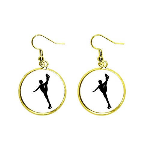 Pendientes de patinaje el regalo perfecto de educación física para mujer dorados