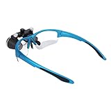Lupen-Visier-Kopfhörer, Lokale Beleuchtung, Beleuchtete Kopflupen, Matt, Polnisch, 2,5-fach, Blau für die Zahnmedizin (EU-Stecker)