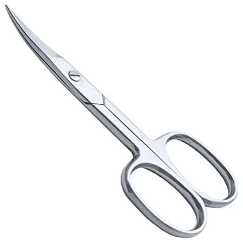 ME MAXEQUIP Cuticle Nail Scissors Curved Blade Professional Stainless Steel Beauty Scissors, for Manicure Pedicure, Eyebrows, Nose, Beard, Hair Trimming Beauty Grooming Thick Toenails Women Men Cover