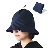 [S SaunaNova] もう手放せないサウナハット サウナハット サウナキャップ サウナ帽子 メンズ レディース 男女兼用 3層構造 断熱性 撥水性 速乾性 洗濯丸洗い可 コンパクト 折りたたみ 大きめ 深め 汚れにくい（ダークネイビー）