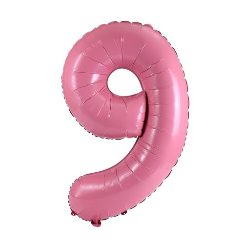 Image of YPSelected 32 Inch Large Foil Helium Number Balloon Birthday Wedding Party 0-9 (Baby Pink, 9)