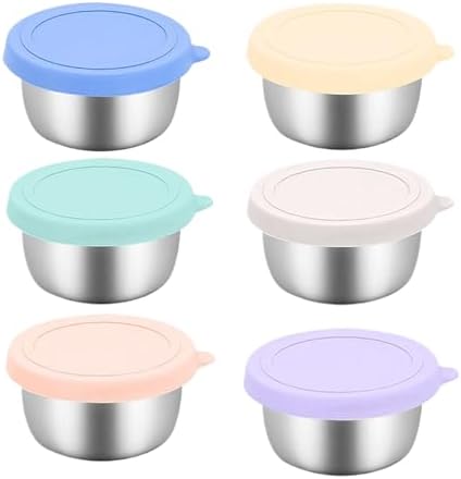 Récipient De Sauce, 6Pcs Récipient Vinaigrette Avec Couvercles En...