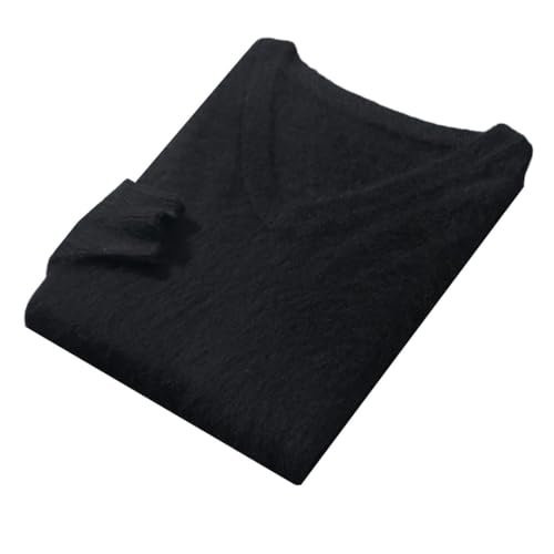 Men's Cashmere Sweater V-Neck Loose Knitted Large Size Winter Warm Top Long Sleeve Pullover