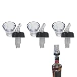 Chabrias Ltd Premium 4 in 1 Speed Pourer + 25ml Jigger Thimble Measure + Shot Glass + Dust Cap UK Made - Hygienic & Leak-Proof (3 Pack)