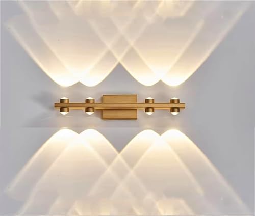 Image of Groeien 8 LED Golden 8 watt Up /Down Wall Sconce Bathroom Vanity Indoor Outdoor Light Fixtures for Mirror, Hallway,Bedroom,Indoor Wall Light(DualArc-8LED)