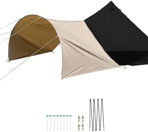 DANCHEL OUTDOOR Bell Tent Porch Awning, Waterproof Camping Cotton Canvas Tent Shelter for B5PRO 9.8ft-20ft Yurt, with PU 3000mm Rain/Sun Protection Glamping Accessory
