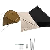 DANCHEL OUTDOOR Glamping Tent Arch Porch for Canvas Bell Tent Camping, Waterproof Sun Shelter Tarp Awning Camping Accessories, Khaki
