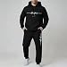 Trainingsanzug Herren Einfarbig Y2k Hoodie Langarm Hausanzug 2-Teilig Fitness Kapuzenpullover Jogginghose Zweiteiler Gym Set Tracksuit Sportanzug Freizeitanzug Sport Klamotten Baggy Jogginganzug (S)
