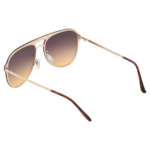 Image of Rocawear mens R1522 Stainless Metal Shield Uv400 Protective Aviator Pilot Sunglasses. Gifts for Men With Flair, 150 Mm Aviator Sunglasses