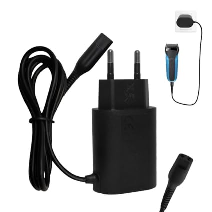 Cargador 12V Compatible con Braun, Adaptador de Corriente de Repuesto para Afeitadoras Series 1 3 5 6 7 8 9, Fuente de Alimentación para Hombre y Mujer, Carga Rápida y Protección Segura