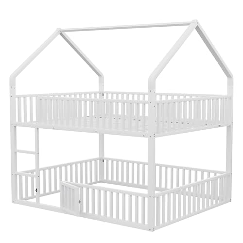 Litera de metal 140x200 con barandilla y puerta para evitar caídas 8