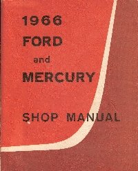Paperback 1966 Ford and Mercury Shop Manual Book