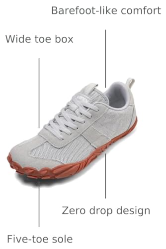 Image of UBFEN Womens Barefoot Shoes Mens Wide Toe Box Zero Drop Minimalist Sneakers | Laces Up, Lightweight, Breathable, Comfortable, Suitable for Walking, Travel, Light Hiking, Trail Running, Tennis, Daily Wear