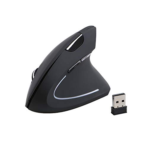 Gelid Solutions Apex Vertical Wireless Mouse-Ergonomic-2.4G Wireless-3 DPI Modes-Next/Previous Buttons-Plug-n-Play-USB Receiver Included-Black