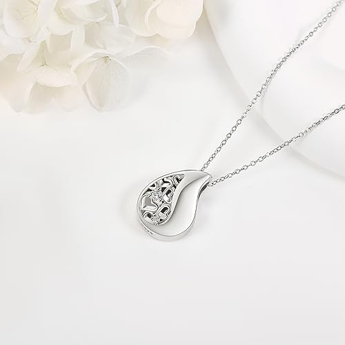 Heart/Cross/Infinity Moonstone Urn Necklace for ashes for Women Sterling Silver Dainty Cremation Jewelry Trendy Ashes Keepsake Memorial Gift for Mother/Grandma/Sister/Husband3