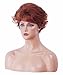 NJJYXH 12 Inches Vintage Auburn Short Curly Wavy Wigs for Old Women Copper Red Wavy Wig with Neat Bangs Synthetic Natural Ginger Wig for 60s 70s 80s Cosplay,Halloween,Daily Use