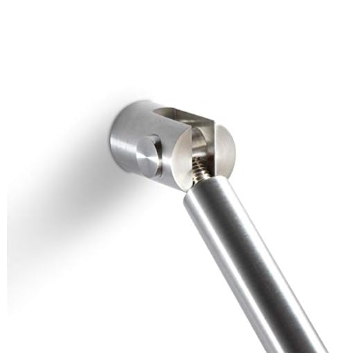 Dachschrägen-Adapter für PHOS Deckenabhängungen von Duschvorhangstangen, passt sich jedem Dachschrägenwinkel an, Edelstahl gebürstet - PHOS Design