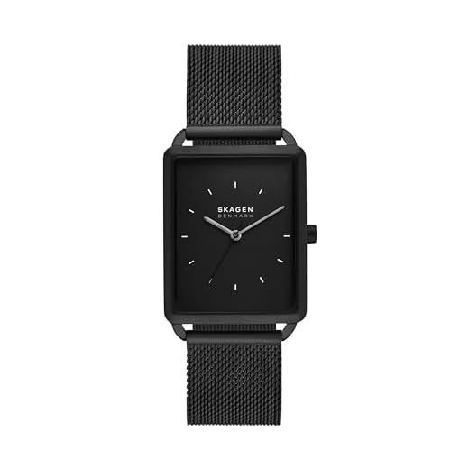 Skagen Men's Hagen Three-Hand Black Stainless Steel Mesh Band Watch (Model: SKW6928)