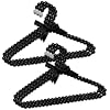CONCEPTS 6pcs Pearl Hangers for Baby Girls & Women, Decorative Closet Hanger Set for Nursery, Wedding Dresses, Kids Clothing, Special Occasions, Photoshoots & Elegant Wardrobe Display -Black