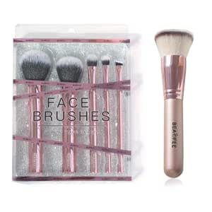 Amazon.com: BEASOFEE Powder Makeup Brushes Set+ Flat Top Foundation ...