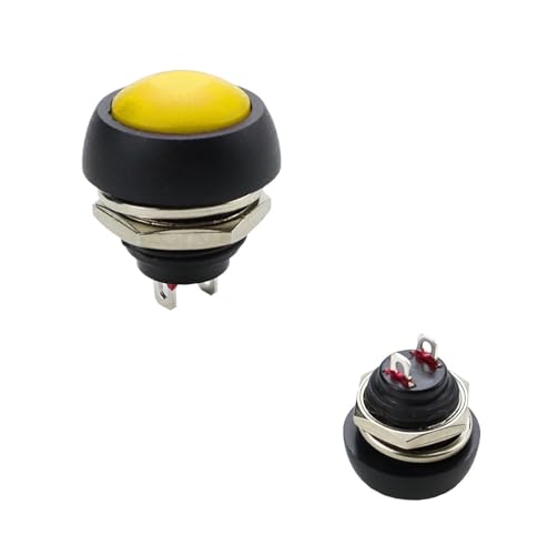 Bouton-poussoir 12V PBS-33B jaune pour personnaliser vos projets de bricolage auto