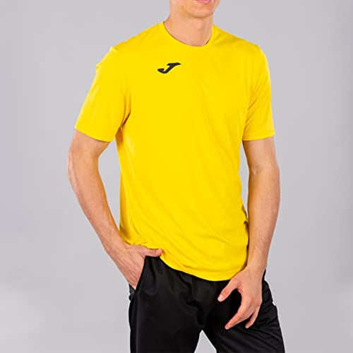 Joma Camiseta Deportiva Manga Corta Hombre, Ligera y Transpirable Ideal para Todo Tipo de Deporte, Combi, Amarillo, S