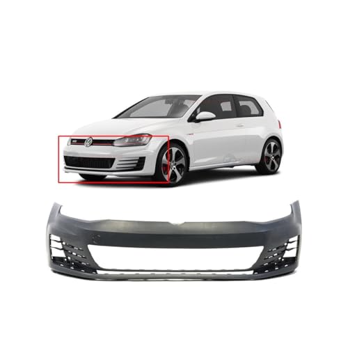 Image of Compatible with Volkswagen GTI 2015-2017 Front Bumper Cover | Primed, With Tow Hook Hole, Ready to Paint, OEM 5GM807217HGRU, VW1000209