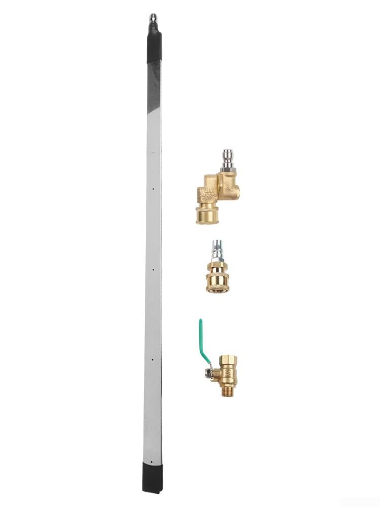 Strumento portatile per la pulizia del radiatore con funzionamento a pressione di 4500 PSI, pulitore a filo del radiatore in acciaio inossidabile con connettore flessibile a 180 gradi (B)