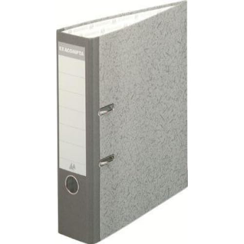 Raccoglitore a Leva A4, dorso 80 mm, cartone in marmo grigio e dorso BALACRON, colori grigio – Confezione da 20