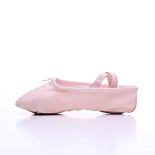image for STELLE Girls Canvas Ballet Slipper/Ballet Shoe/Yoga Dance Shoe (Toddle